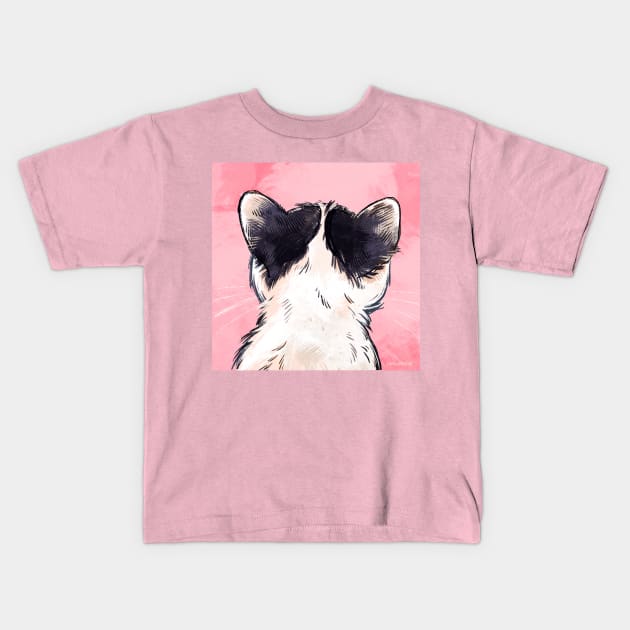 Heart Ears Kitty Kids T-Shirt by Catwheezie